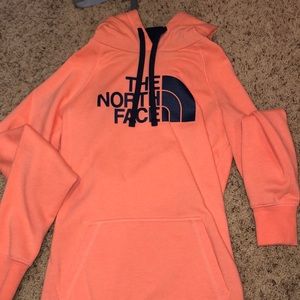 X-small coral and navy North Face sweatshirt.
